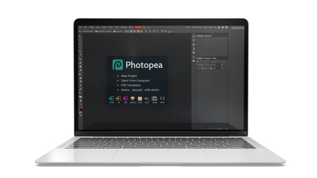 Photopea a alternativa a photoshop